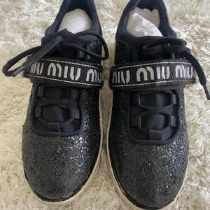 Miu Miu  Glitter Sneakers